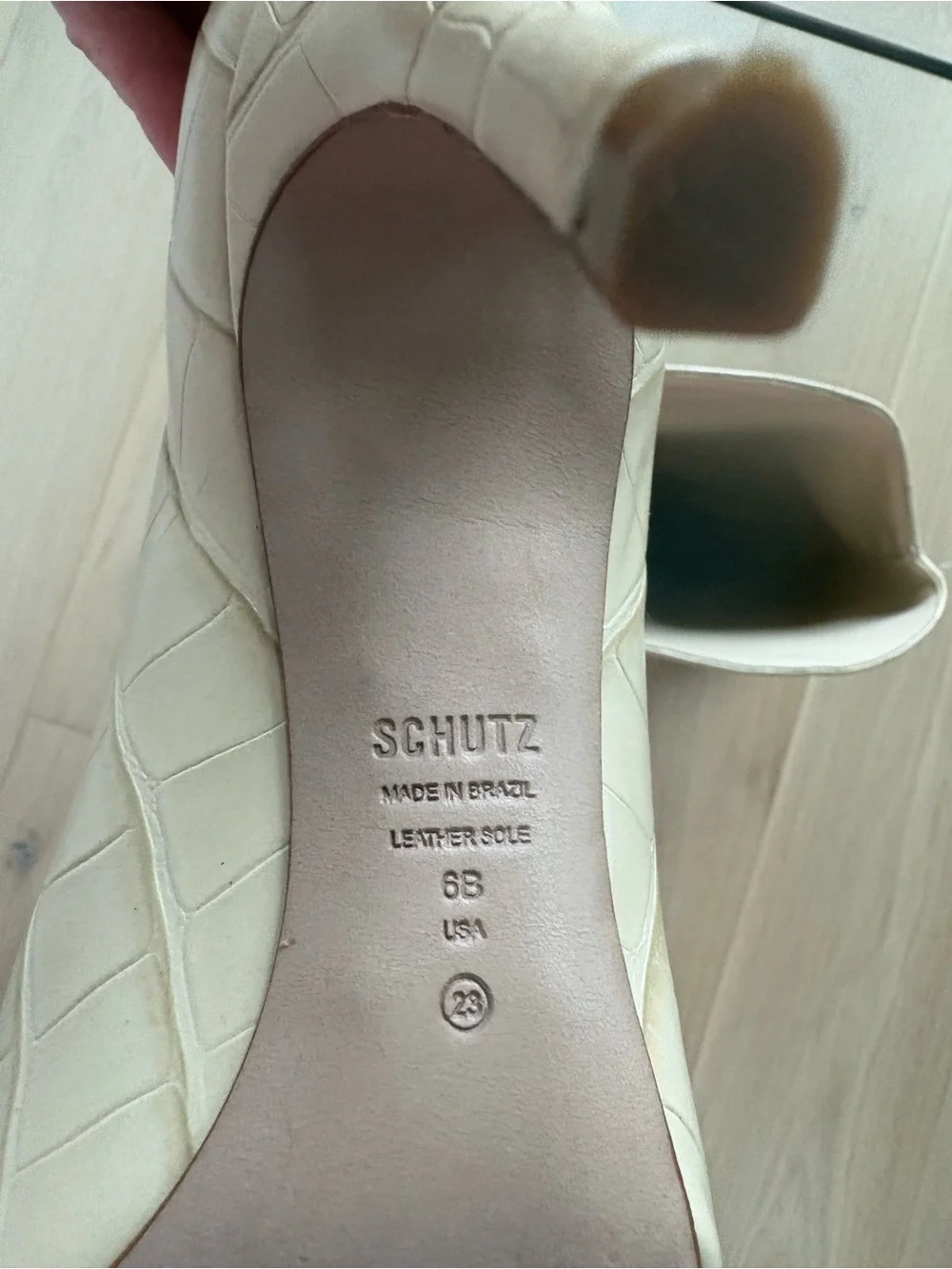 SCHUTZ Mariana Knee Boot sz 6 LIKE NEW in eggshell/beige
